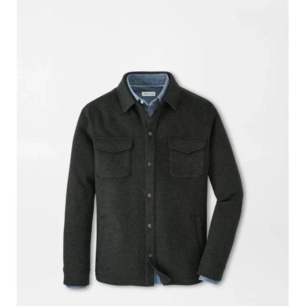 Peter Millar Crown Flex 100% Merino Wool Shirt Jacket Dark Olive 2XL NWT $595
